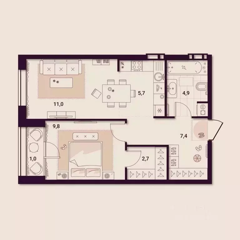 1-к кв. Приморский край, Артем ул. Куйбышева, 11А (42.52 м) - Фото 1