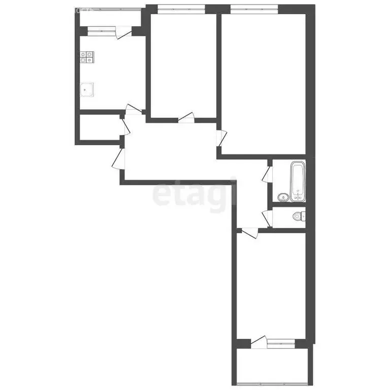 3-комнатная квартира: Тверь, Октябрьский проспект, 97 (69 м) - Фото 1