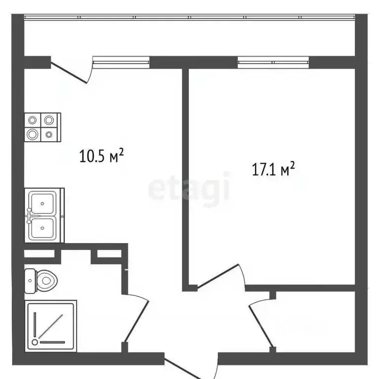 1-к кв. Московская область, Видное ул. Березовая, 5 (40.2 м) - Фото 2