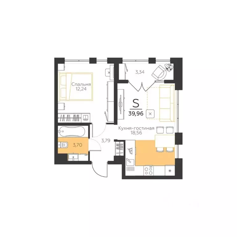 1-к кв. Тульская область, Тула городской округ, пос. Молодежный 8А ... - Фото 1