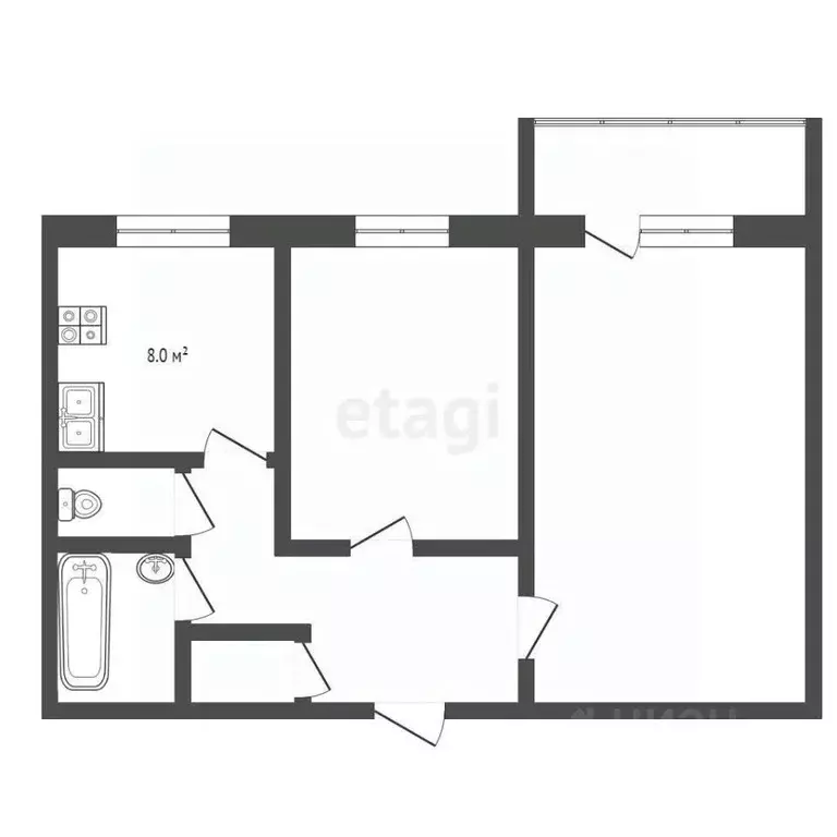 2-к кв. Владимирская область, Ковров Сосновая ул., 25 (54.6 м) - Фото 2