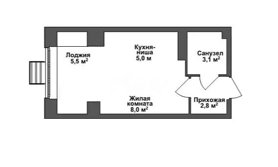 Квартира-студия: Горелки, Ключевая улица, 4 (24.5 м) - Фото 1