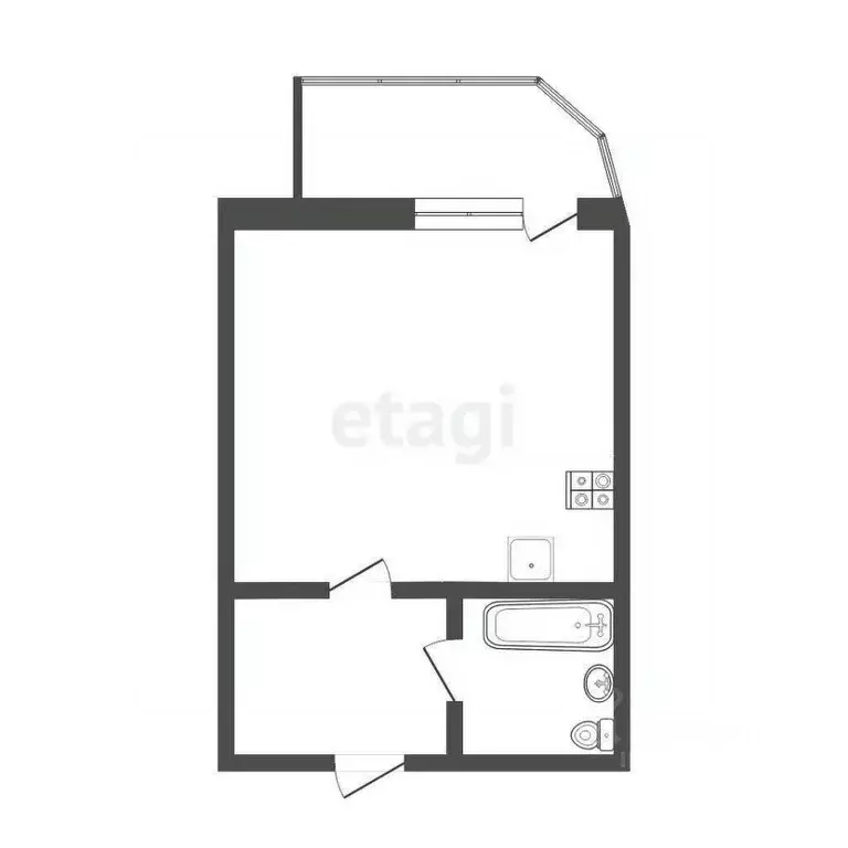 Студия Тюменская область, Тюмень ул. 50 лет ВЛКСМ, 13к1 (36.6 м) - Фото 2