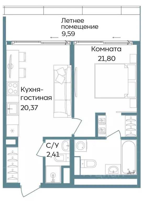 2-к кв. Крым, Саки ул. Морская (54.17 м) - Фото 0