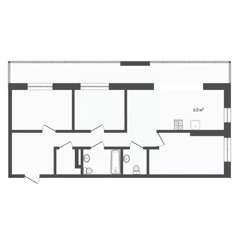 3-к кв. Тюменская область, Тюмень ул. Газовиков, 73 (91.0 м) - Фото 1