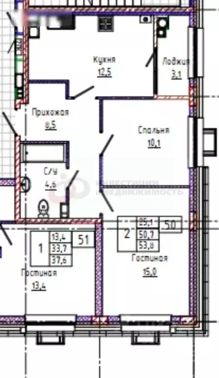 2-к кв. Ставропольский край, Ставрополь ул. Андрея Голуба, 16 (54.0 м) - Фото 0