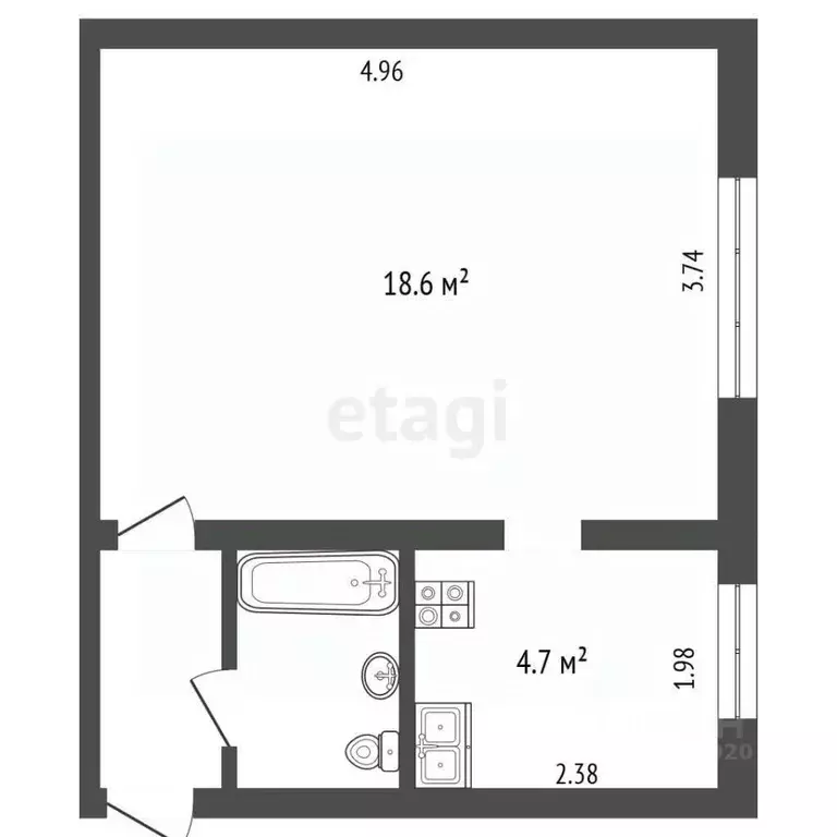 1-к кв. Ярославская область, Рыбинск ул. Кулибина, 1 (28.1 м) - Фото 2