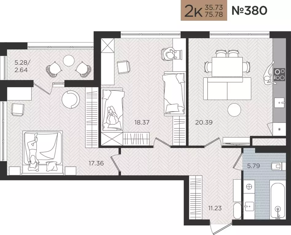 2-к кв. Калининградская область, Калининград Мой Город жилой комплекс ... - Фото 0