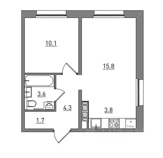 2-к кв. Кировская область, Киров ул. Чистопрудненская, 13А (39.3 м) - Фото 1