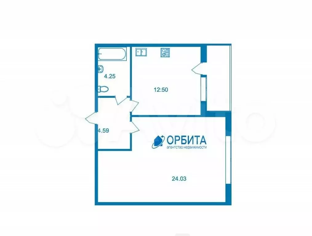 1-к. квартира, 45,6 м, 7/16 эт. - Фото 0