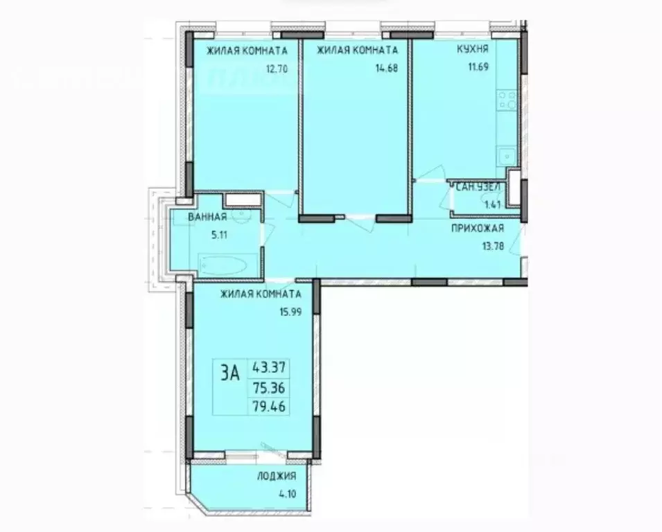 3-к кв. Тульская область, Тула Рязанская ул., 19 (79.5 м) - Фото 1