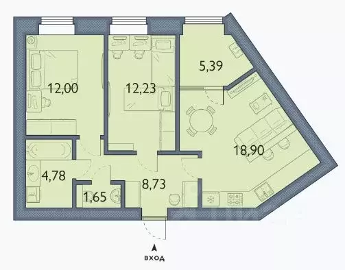 2-к кв. Брянская область, Брянский район, пос. Мичуринский, ... - Фото 1