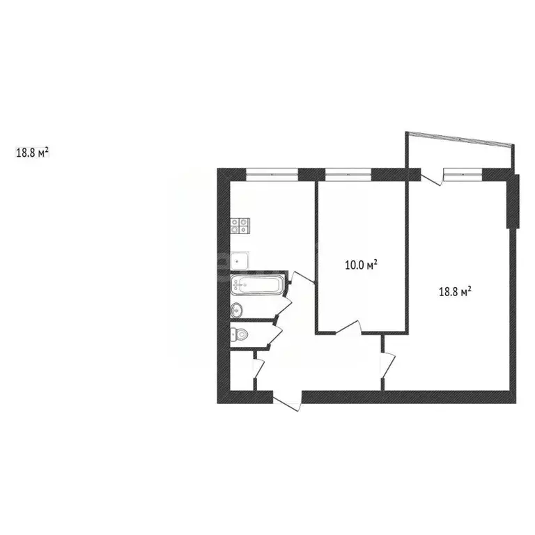 2-к кв. Калужская область, Обнинск ул. Курчатова, 17 (45.0 м) - Фото 2