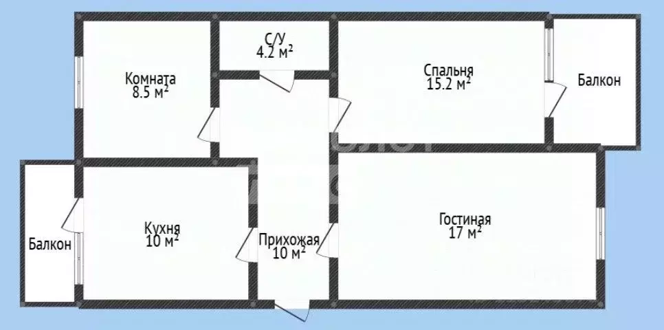 3-к кв. Дагестан, Махачкала ул. Абдулхакима Исмаилова, 48А (65.2 м) - Фото 2