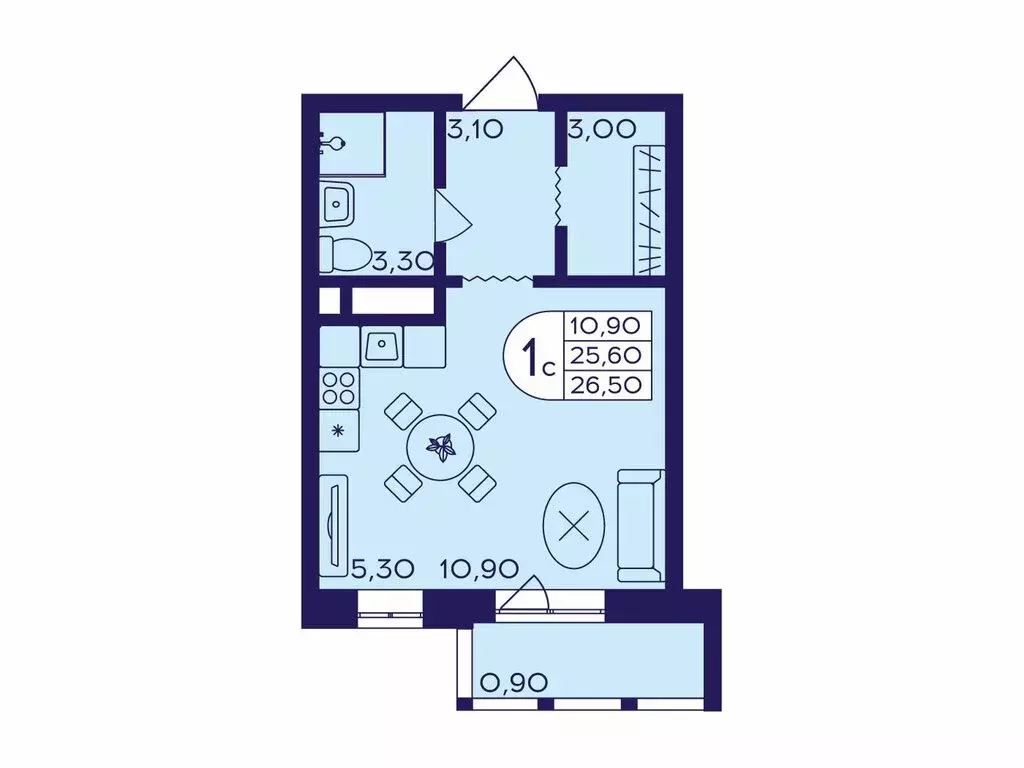 Квартира-студия: Балашиха, микрорайон Железнодорожный, улица ... - Фото 1