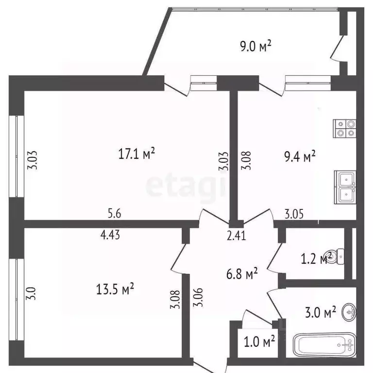 2-к кв. Крым, Ялта ул. Кривошты, 4 (52.0 м) - Фото 2