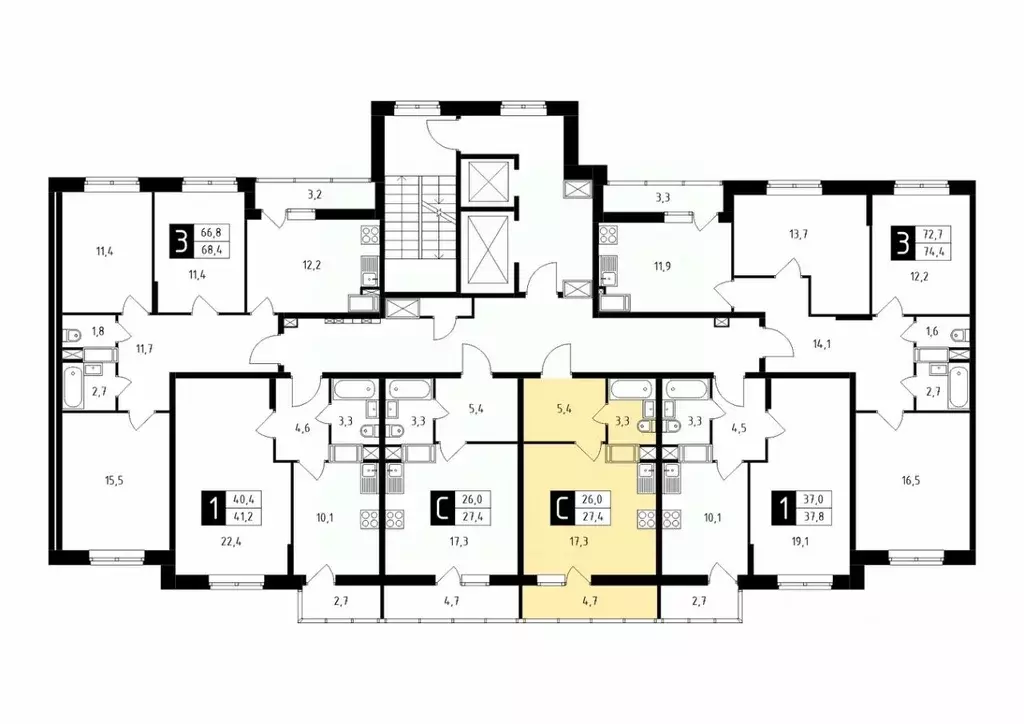 Студия Московская область, Подольск Красная Горка мкр, ул. Садовая, 14 ... - Фото 1