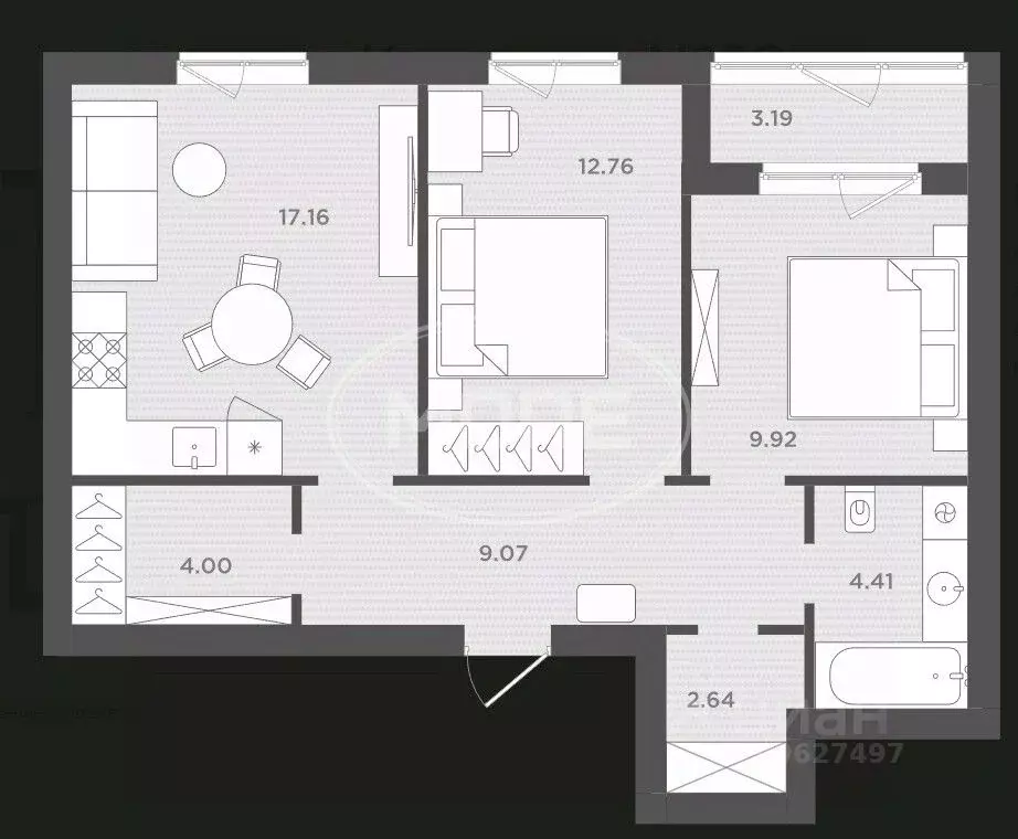 2-к кв. Калининградская область, Гурьевский муниципальный округ, пос. ... - Фото 2