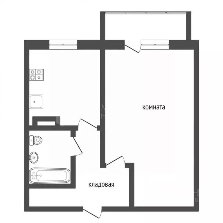 1-к кв. Тюменская область, Тюмень Минская ул., 32 (34.8 м) - Фото 1