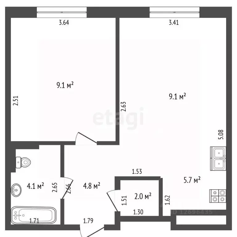 1-к кв. Москва Сосенское поселение, просп. Куприна, 30к1 (34.0 м) - Фото 2