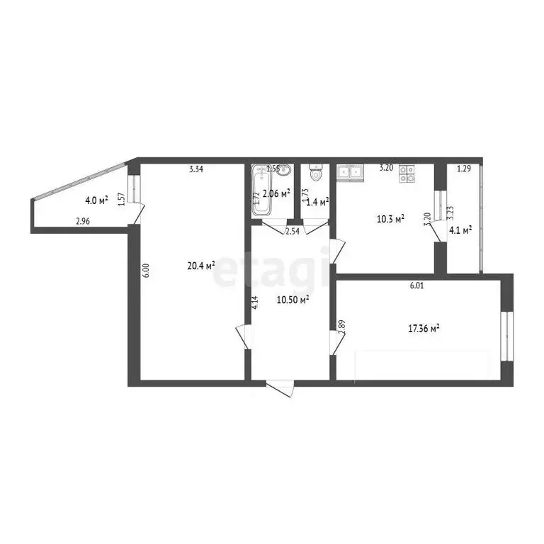 2-комнатная квартира: Самара, улица Советской Армии, 98А (62.2 м) - Фото 1