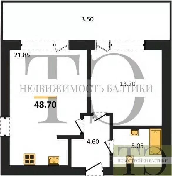 1-к кв. Калининградская область, Янтарный пгт Янтарные Сезоны жилой ... - Фото 1