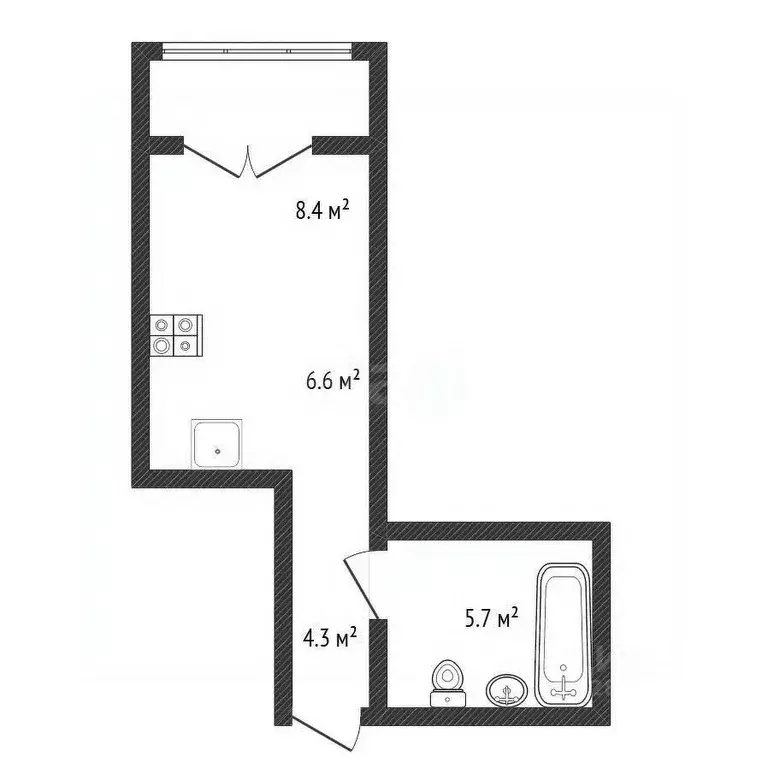 Студия Нижегородская область, Нижний Новгород д. Анкудиновка, ул. ... - Фото 1
