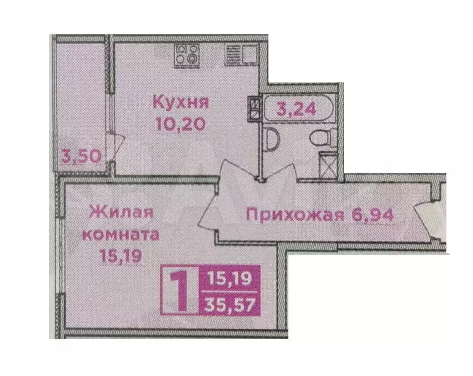 1-к. квартира, 36 м, 3/16 эт. - Фото 0