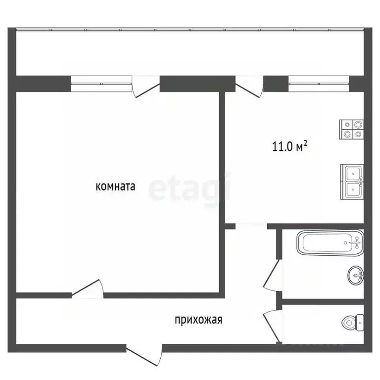 1-к кв. Ростовская область, Шахты пер. Каманина, 3а (40.5 м) - Фото 2