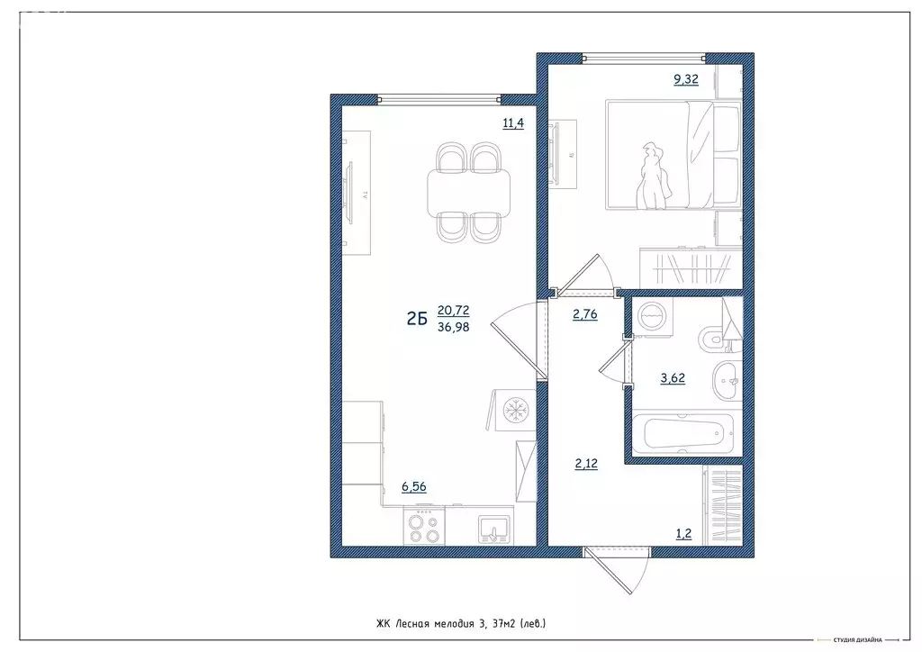 2-комнатная квартира: Тверь, улица Левитана, 93А (37 м) - Фото 2