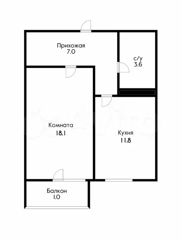 1-к. квартира, 44 м, 5/18 эт. - Фото 0