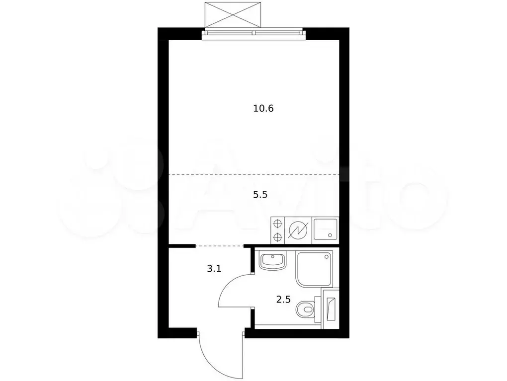Квартира-студия, 21,7 м, 6/15 эт. - Фото 0