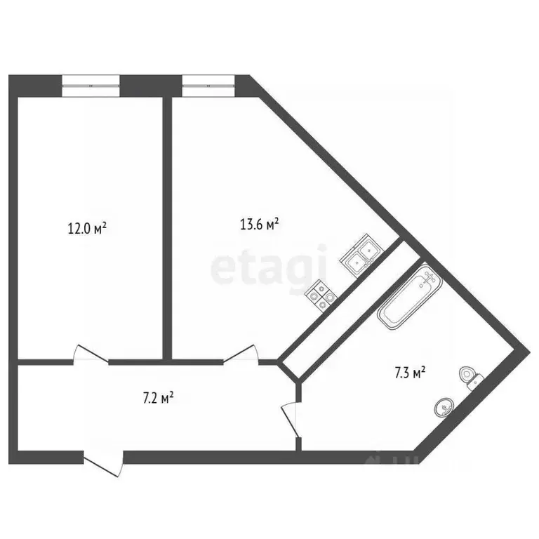1-к кв. Тюменская область, Тюмень ул. Республики, 204к5 (40.2 м) - Фото 2