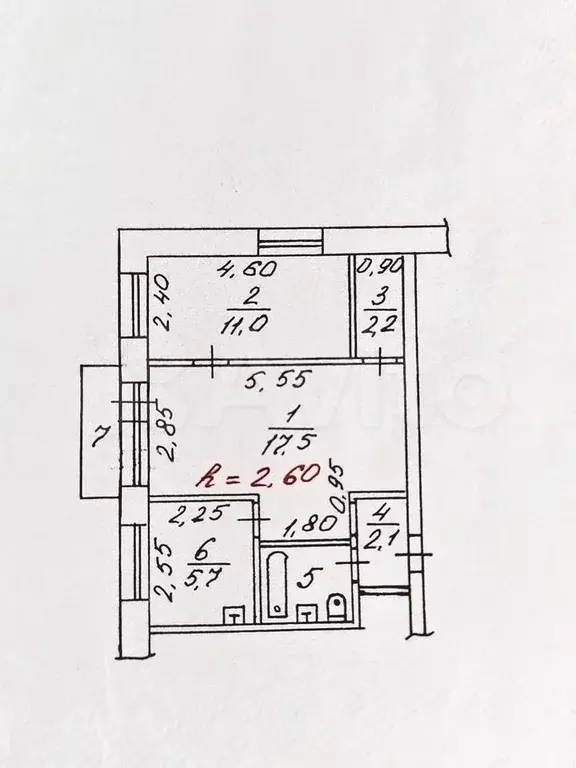 2-к. квартира, 41,8 м, 5/5 эт. - Фото 0