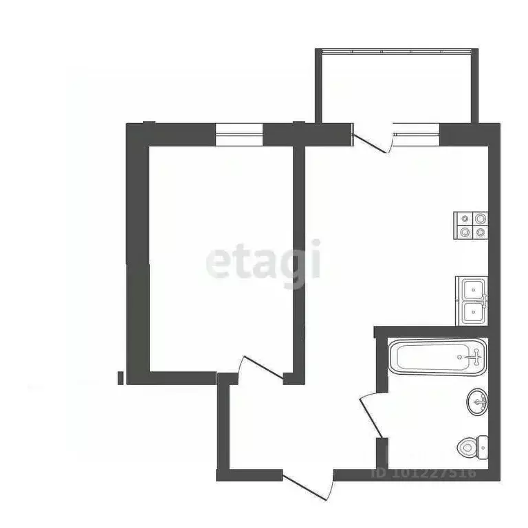 1-к кв. Ханты-Мансийский АО, Нягань Интернациональная ул., 139 (36.6 ... - Фото 1