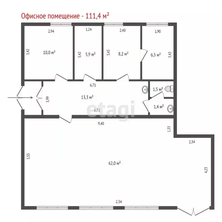 Офис в Свердловская область, Екатеринбург ул. Саввы Белых, 13 (111 м) - Фото 2