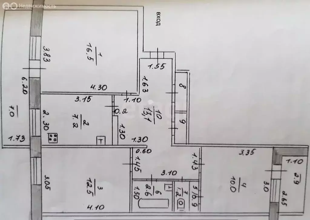 3-комнатная квартира: Казань, улица Рихарда Зорге, 121 (65.8 м) - Фото 1