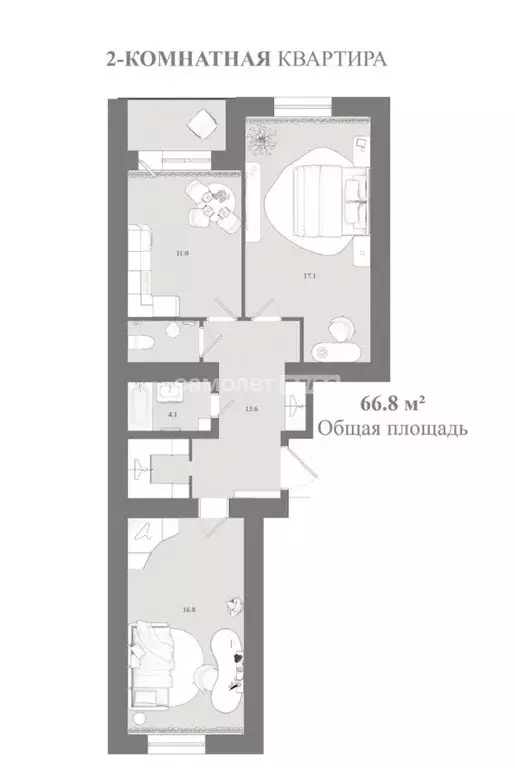 2-к кв. Белгородская область, Белгородский район, Новосадовское с/пос, ... - Фото 1