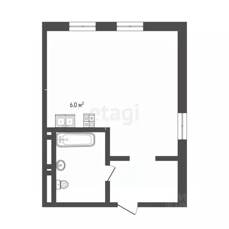 Студия Тюменская область, Тюмень ул. Республики, 204к5 (27.0 м) - Фото 2