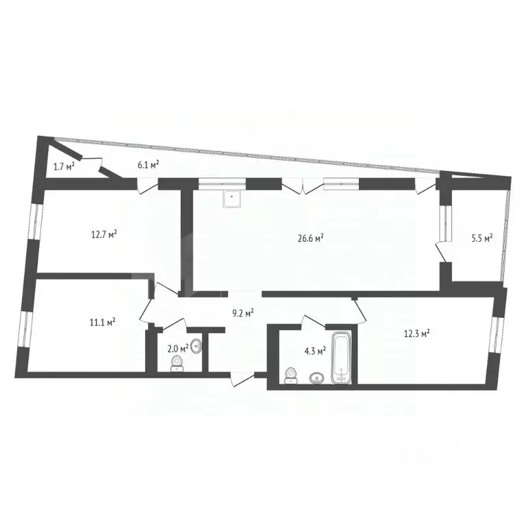 3-к кв. Тюменская область, Тюменский муниципальный округ, д. Дударева ... - Фото 2