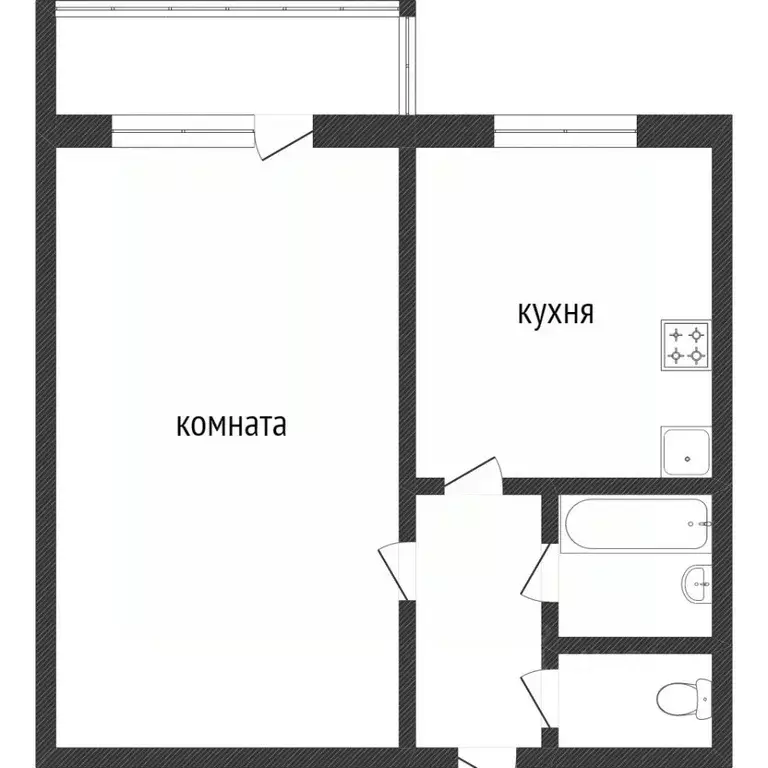1-к кв. Белгородская область, Белгород ул. Макаренко, 34 (38.0 м) - Фото 2