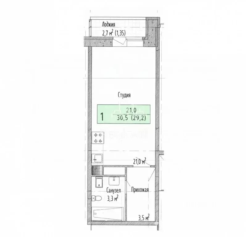 Студия Московская область, Мытищи городской округ, пос. Мебельной ... - Фото 2