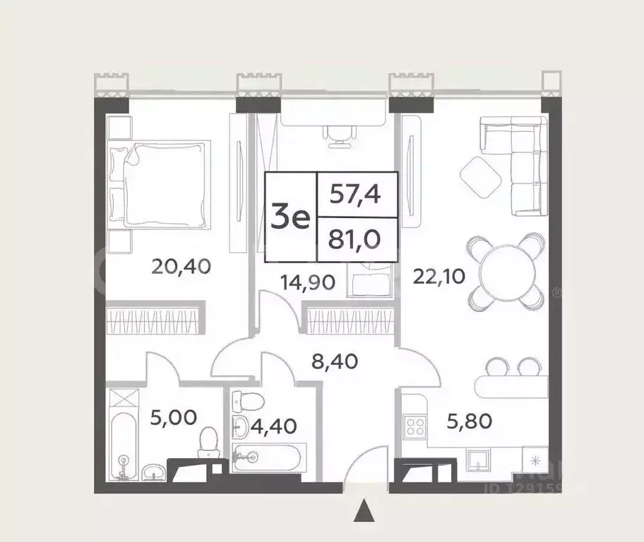 3-к кв. Москва просп. Генерала Дорохова, 49 (81.3 м) - Фото 2