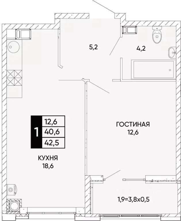 1-к кв. Ростовская область, Ростов-на-Дону Левобережье жилой комплекс ... - Фото 0