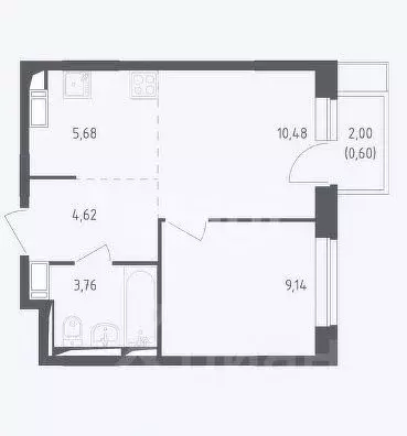 2-к кв. Москва ул. Аэростатная, 6к4 (34.8 м) - Фото 1