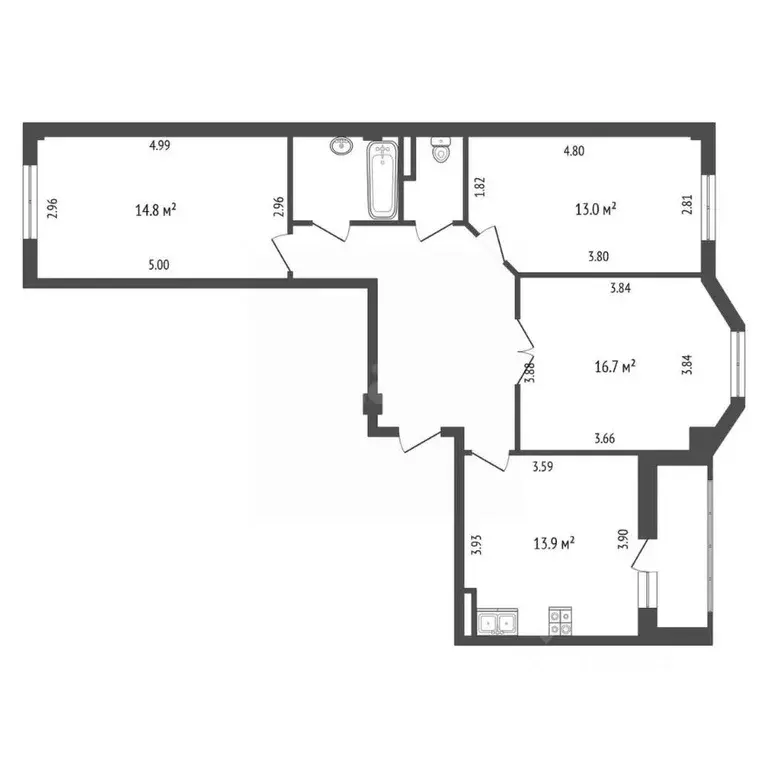 3-к кв. Белгородская область, Белгород ул. Толстого, 37 (80.0 м) - Фото 1