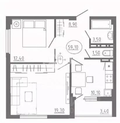 2-к кв. Орловская область, Орел Раздольная ул., 29 (59.1 м) - Фото 1