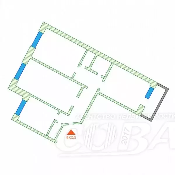 3-комнатная квартира: Тюмень, Боровская улица, 5 (66 м) - Фото 1