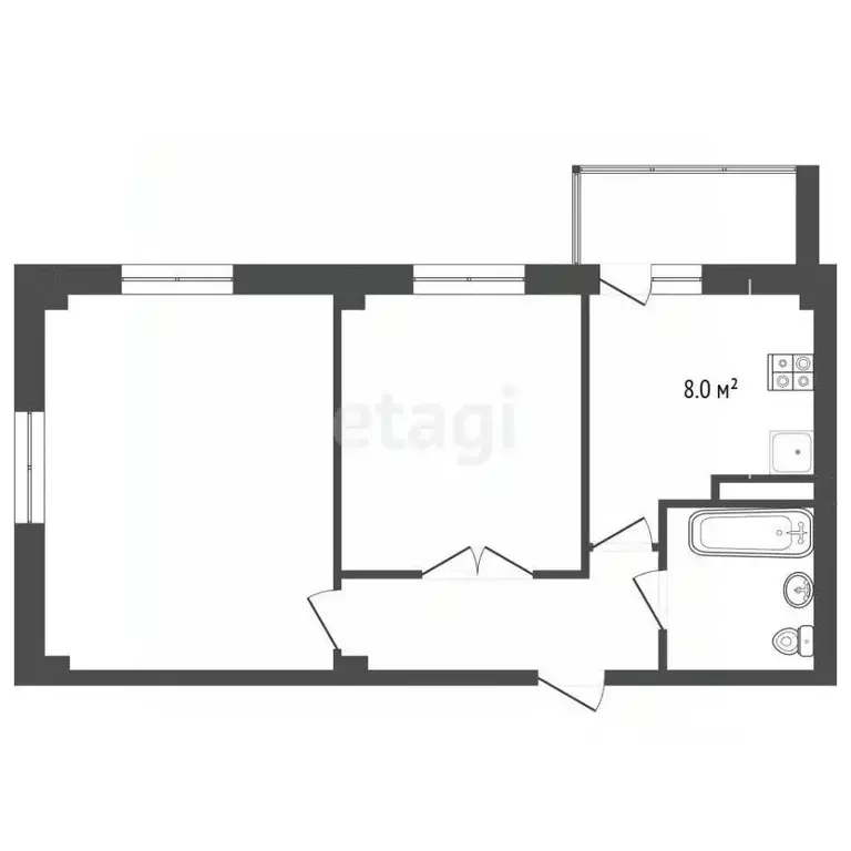 2-к кв. Удмуртия, Ижевск ул. Имени Татьяны Барамзиной, 5А (51.0 м) - Фото 2