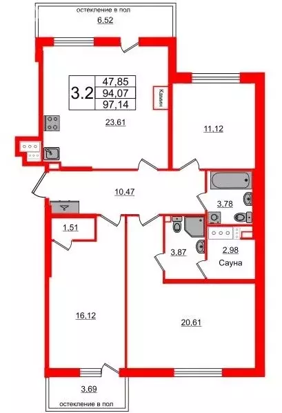 3-комнатная квартира: Санкт-Петербург, Кубинская улица, 78к2 (97.14 м) - Фото 0